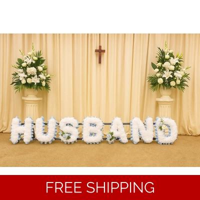 Husband Funeral Flowers – Artificial Letter Tribute